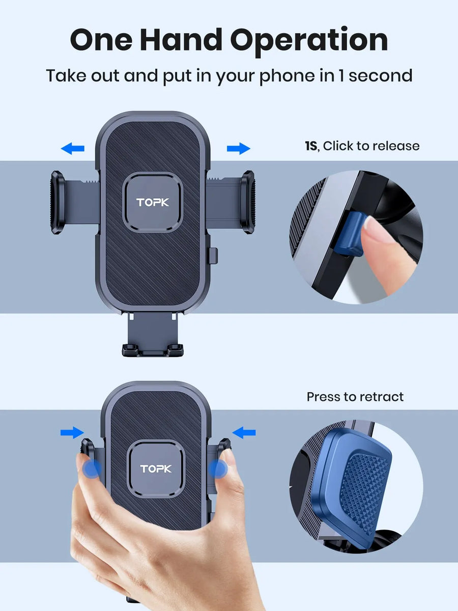 Support Téléphone TOPK à Pince Gravité