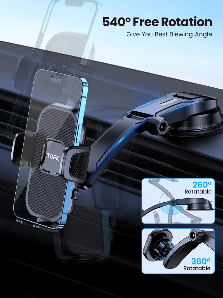 Support Téléphone TOPK à Pince Gravité