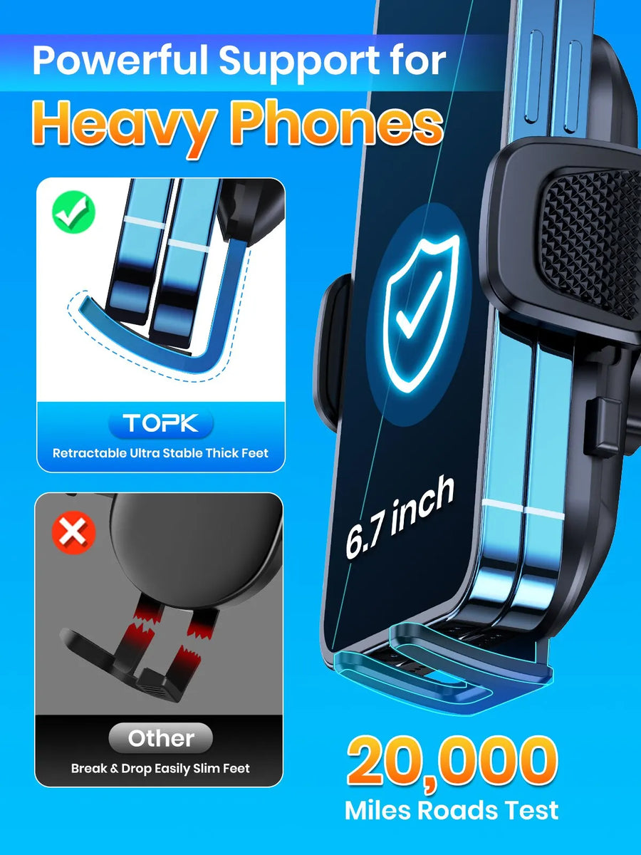 Support Téléphone TOPK à Pince Gravité